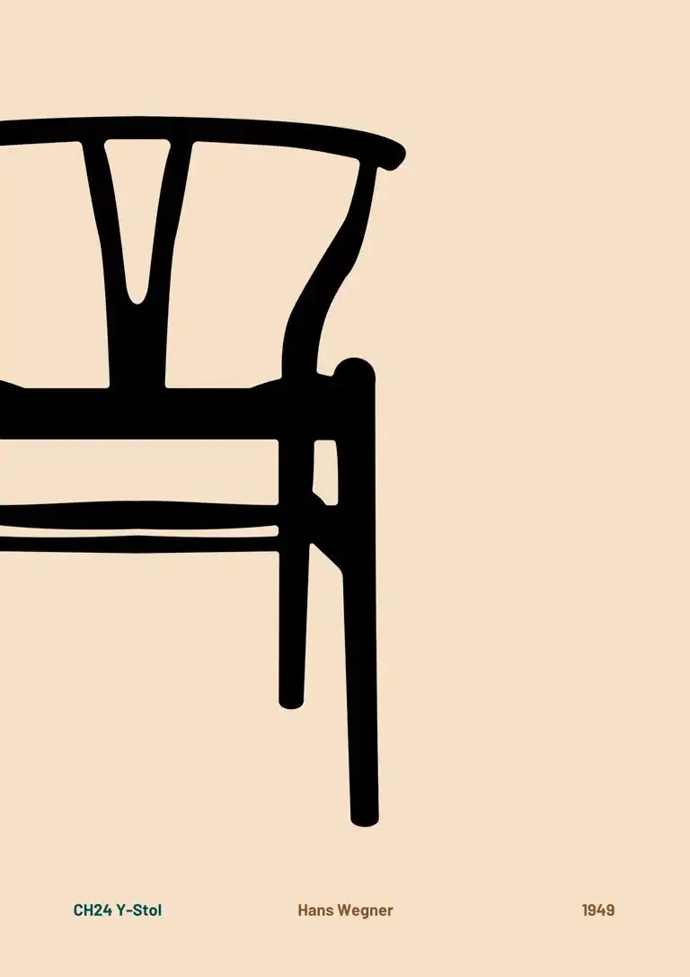 Y-stolen af Hans Wegner som vægplakat