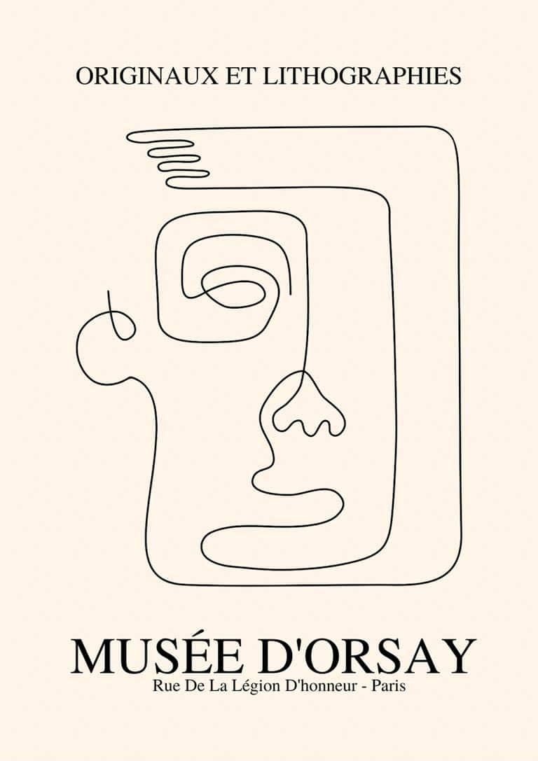 Picasso-inspireret ansigtsplakat