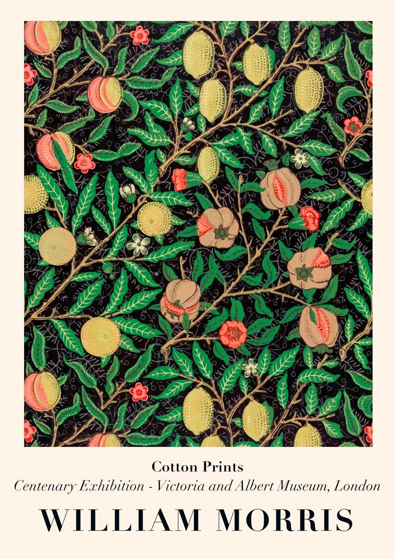 William Morris – Plakat med sorte citroner