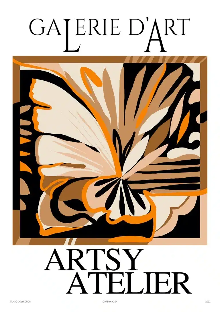 Brun Blomster Galerie D'art Plakat