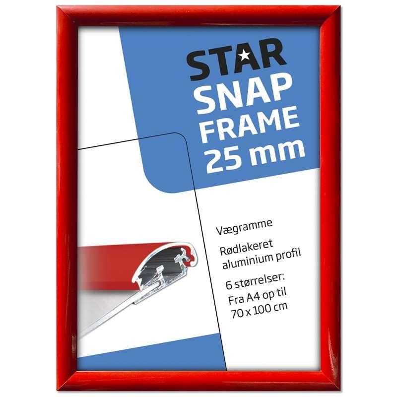 Rød Alu Klapramme med 25 mm profil