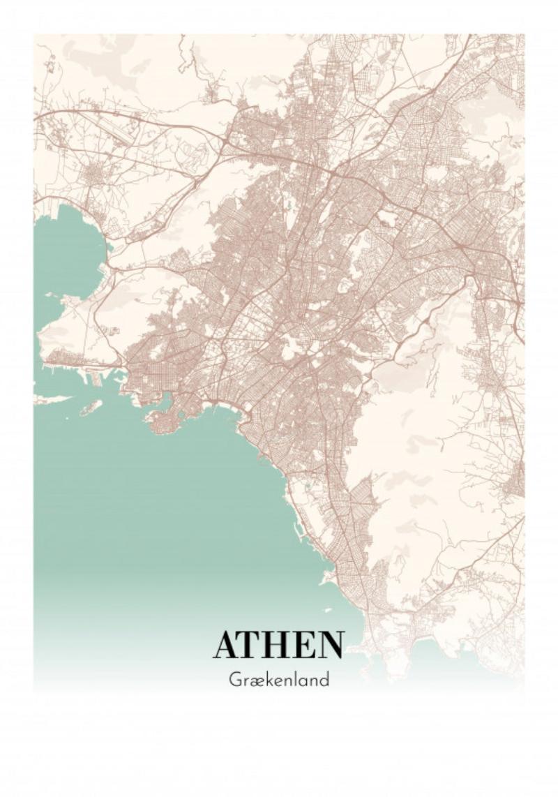 Athen - Grækenland Plakat 21x30 cm (A4)