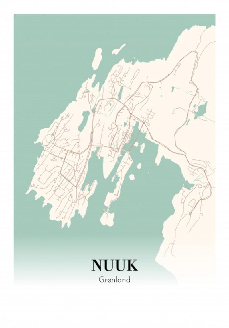 Nuuk - Grønland Plakat 21x30 cm (A4)
