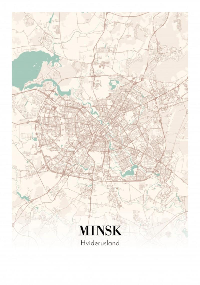 Minsk - Hviderusland Plakat 21x30 cm (A4)