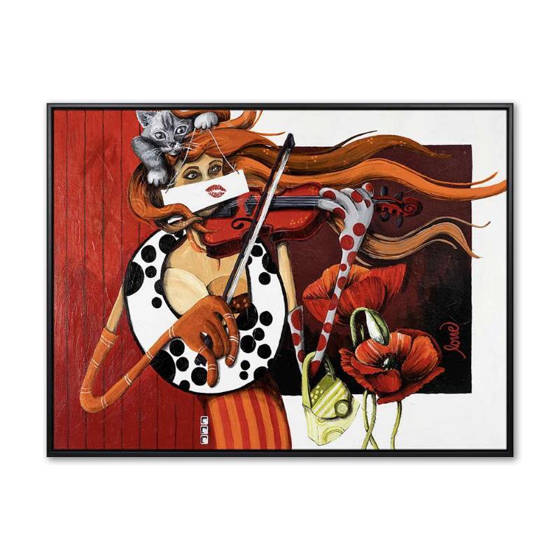 Maleri af Lone Hedegaard - Violinisten 90x120 cm