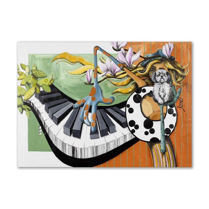 Maleri af Lone Hedegaard - Pianisten 70x100 cm