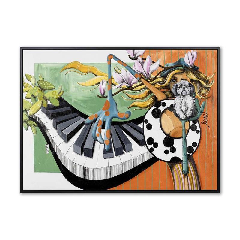 Maleri af Lone Hedegaard - Pianisten 70x100 cm