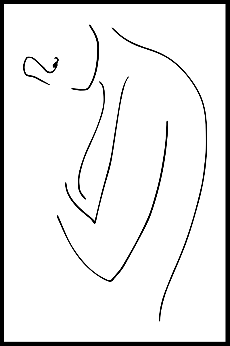 Tegnet plakat af kvindekrop - 30x40 cm