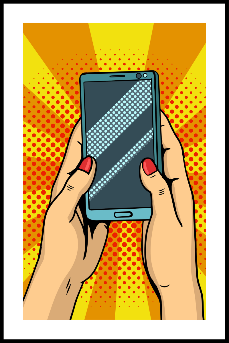 Popart plakat til smartphone - 40x50 cm