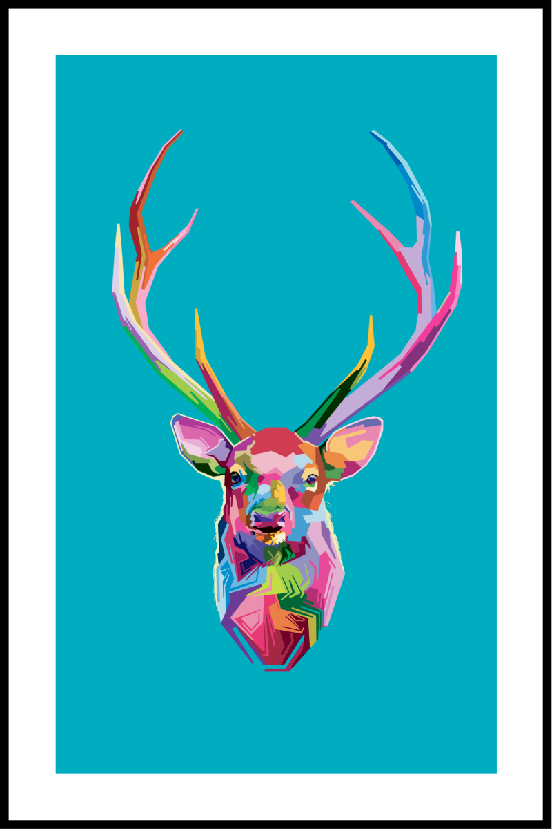 Rensdyr plakat - 30x40 cm kunsttryk