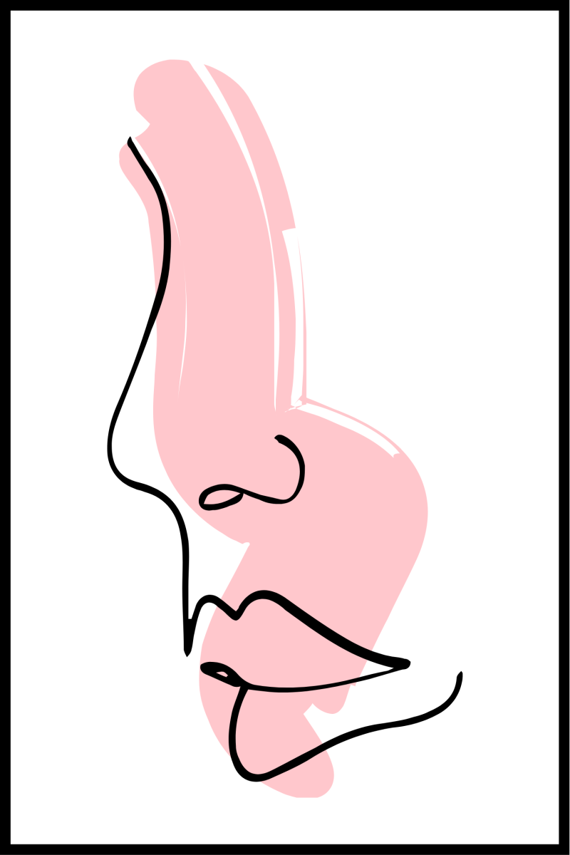 Farvet plakat til mund og næse - 21x30 cm