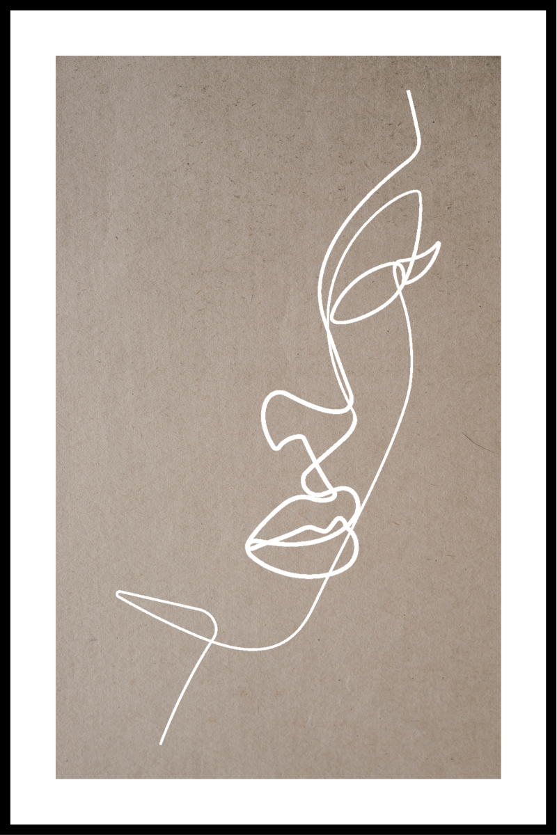 Kvindeligt ansigt plakat - 30x40 cm