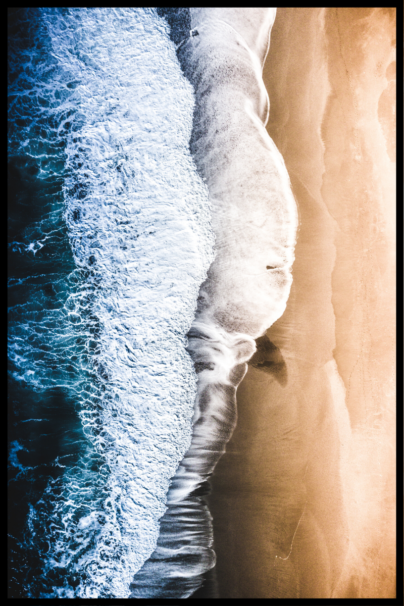 Strandbølger plakat - 30x40 cm