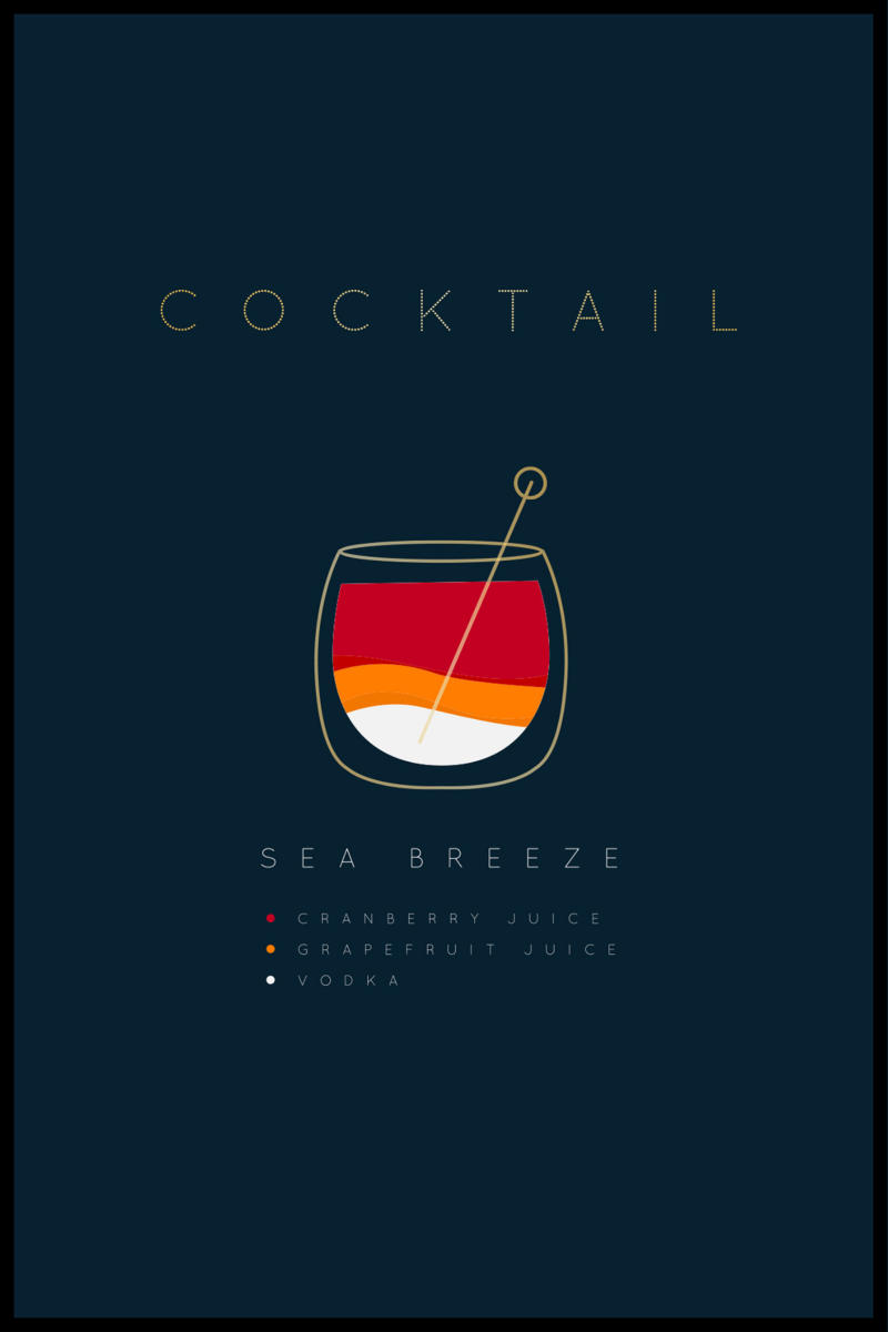 Havbrise drik plakat - 30x40 cm