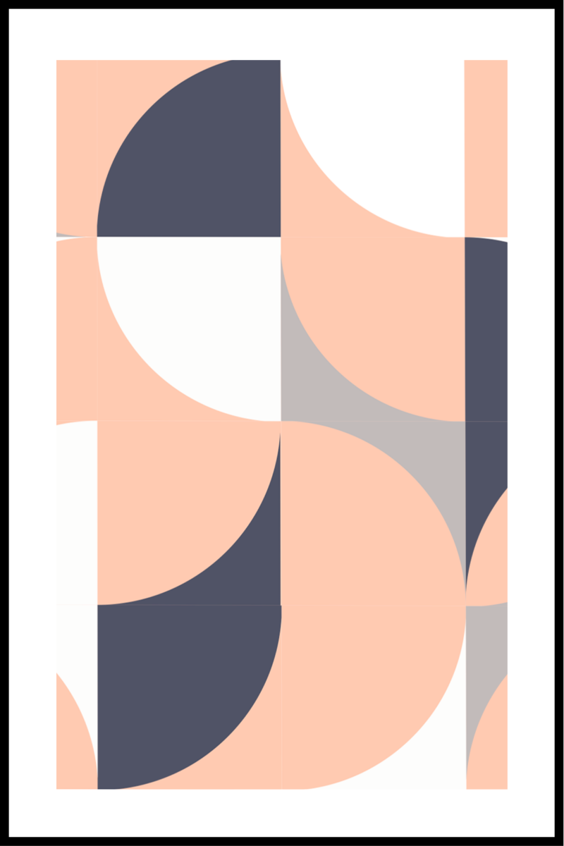 Geometrisk kunstplakat 2 - 30x40 cm