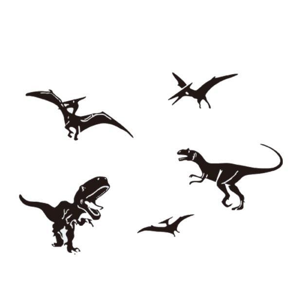 Dinosaur vægklistermærke med 5 forskellige typer