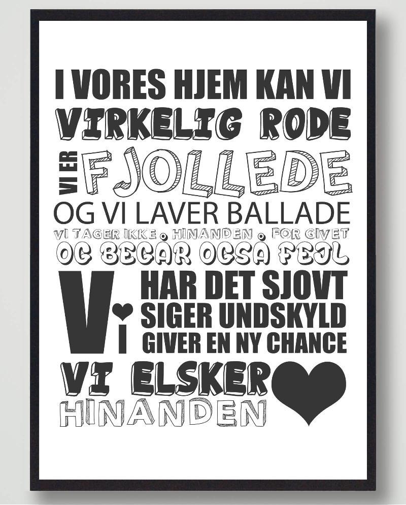 I vores hjem kan vi – plakat (M - 30x40cm)
