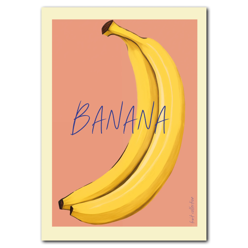 Banan Plakat 21x30 cm (A4) uden ramme