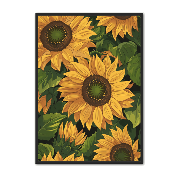 Solsikke Plakat 146 – Farverig Blomsterkunst