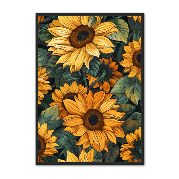 Solsikke Plakat 148 – Farverige Blomsterkunst