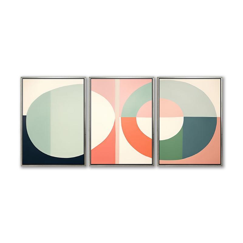 Cirkler 02 (3 stk) - 50x70 cm - Sølv svæveramme