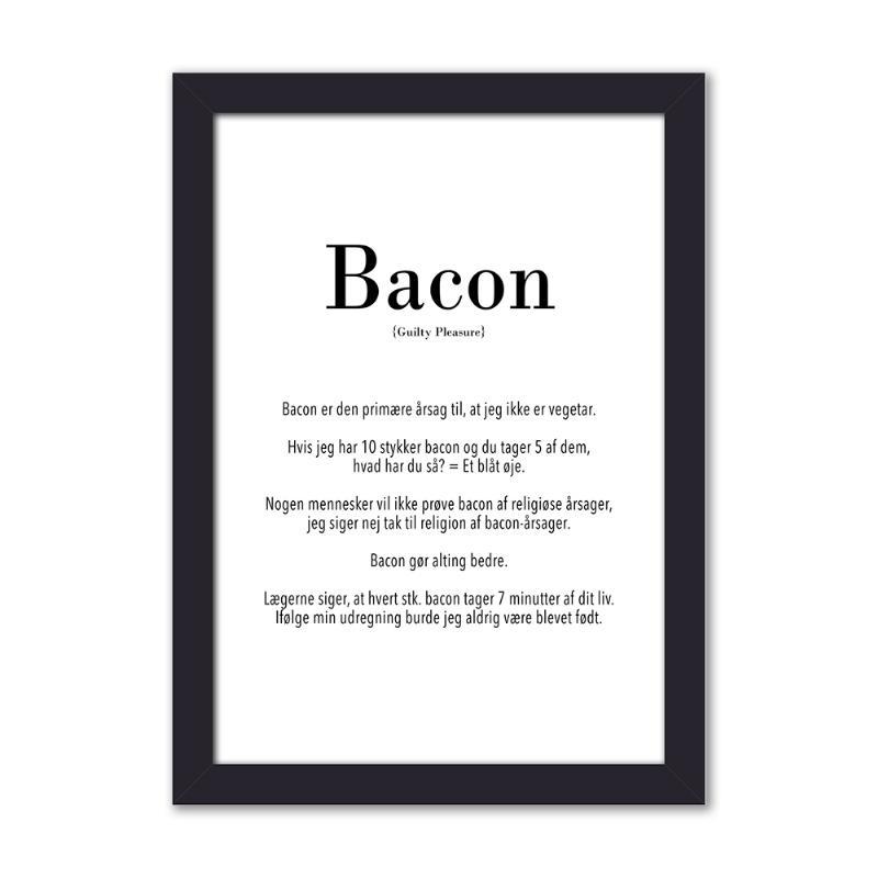 Bacon - 15x21 med sort indramning