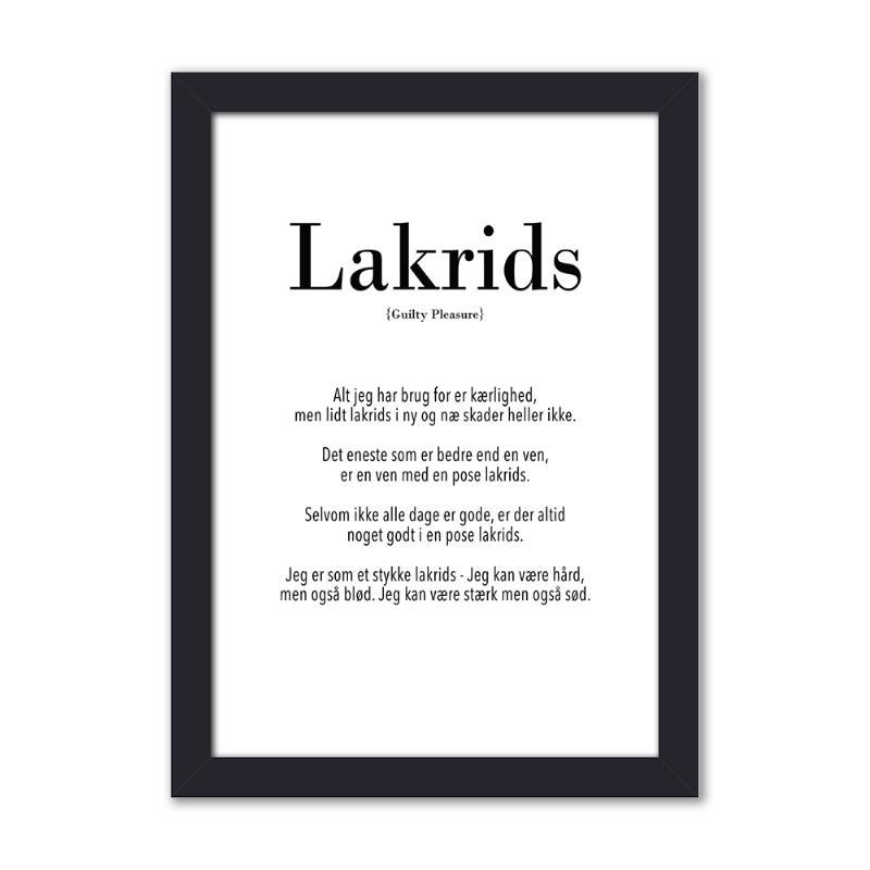 Lakrids - 15x21 med sort indramning