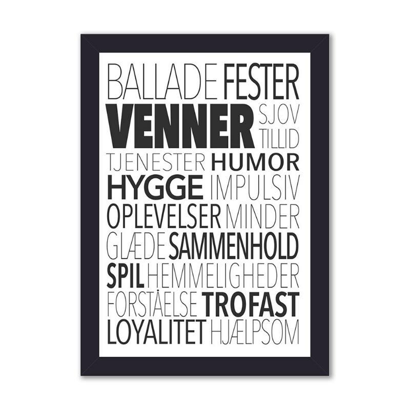 Venner – 15x21 billede med sort ramme