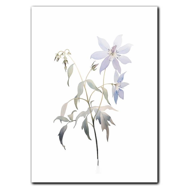 Sart Vildblomst Plakat 21x30 cm (A4) - Uden ramme