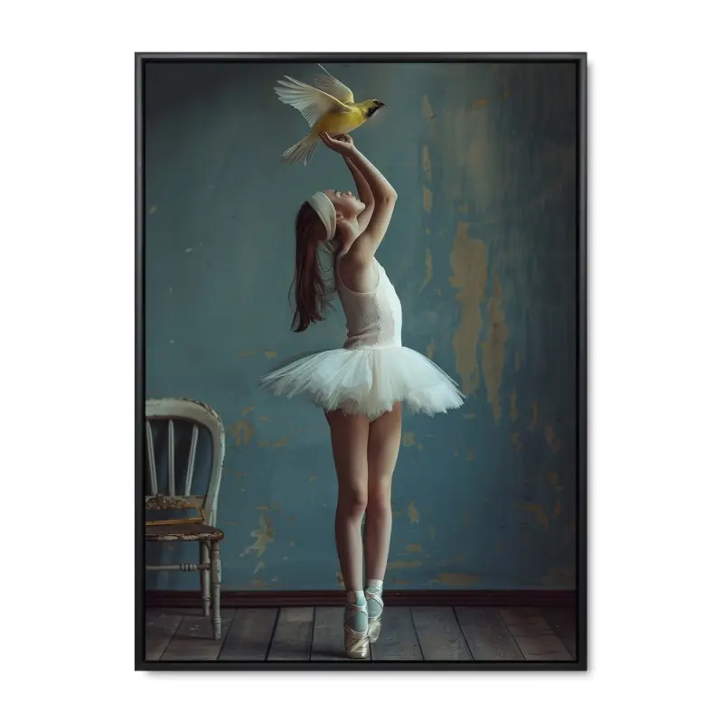 Ballerina Drøm - 100x140 cm - Sort ramme