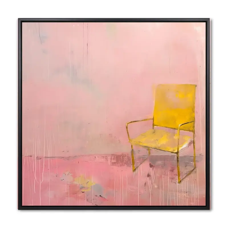 Blush Vægkunst - 100x100 cm - Sort ramme