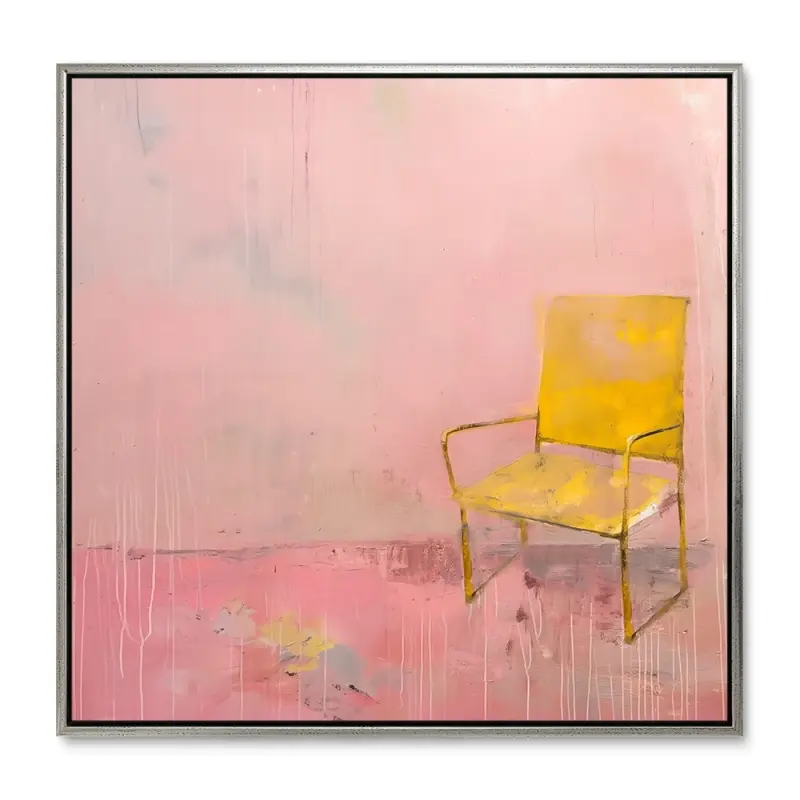 Blush Vægkunst - 100x100 cm - Sølvramme