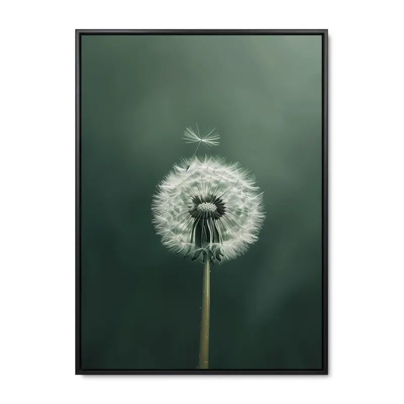 Mælkebøtte Glæde – 60x80 cm – Sort ramme