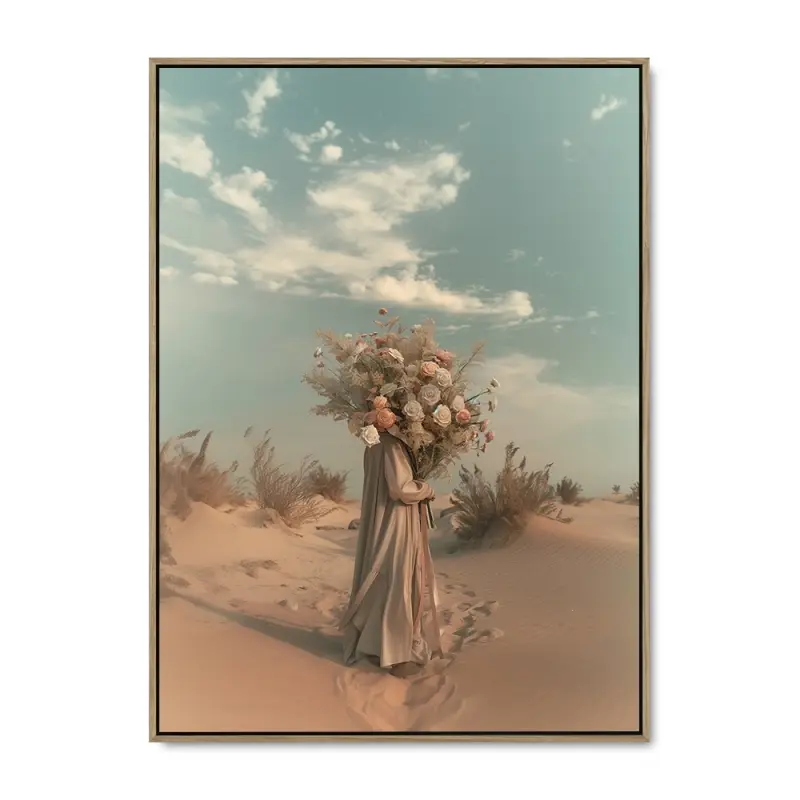 Ørkenblomst - 70x100 cm - Ege ramme