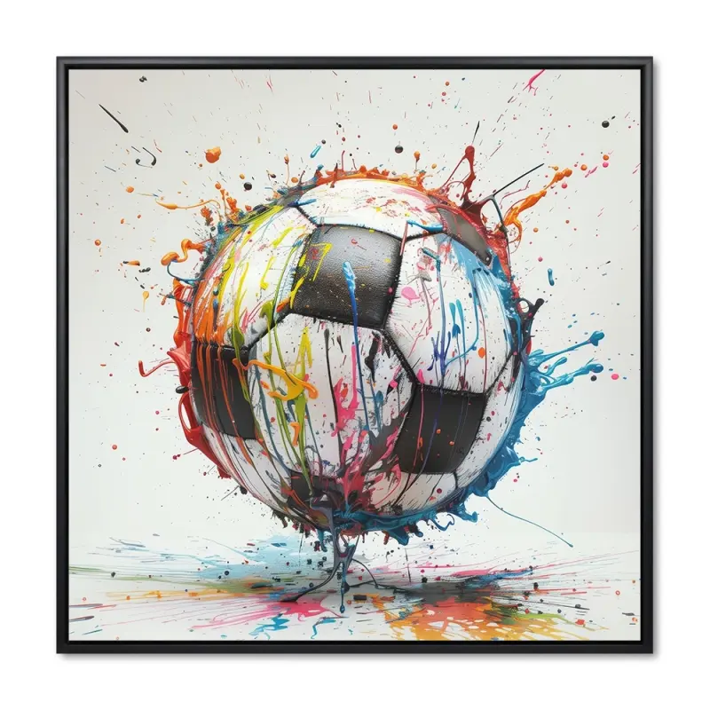 Dynamisk Dribling - 100x100 cm - Sort ramme