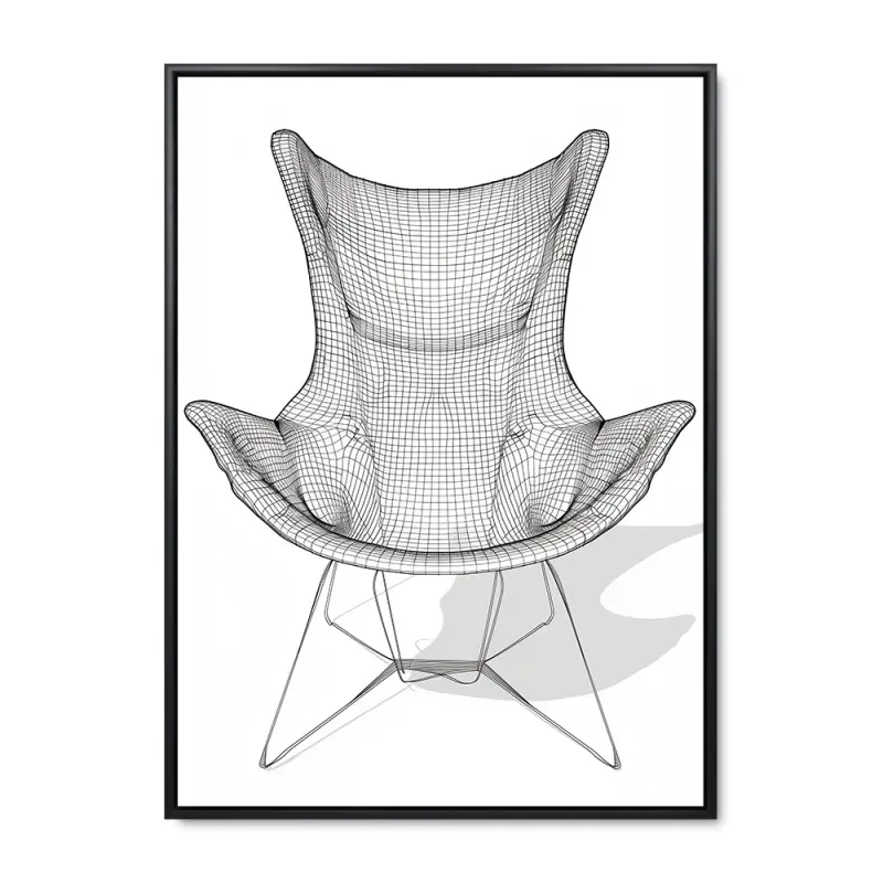 Elegant 1 – 100x140 cm – Sort ramme