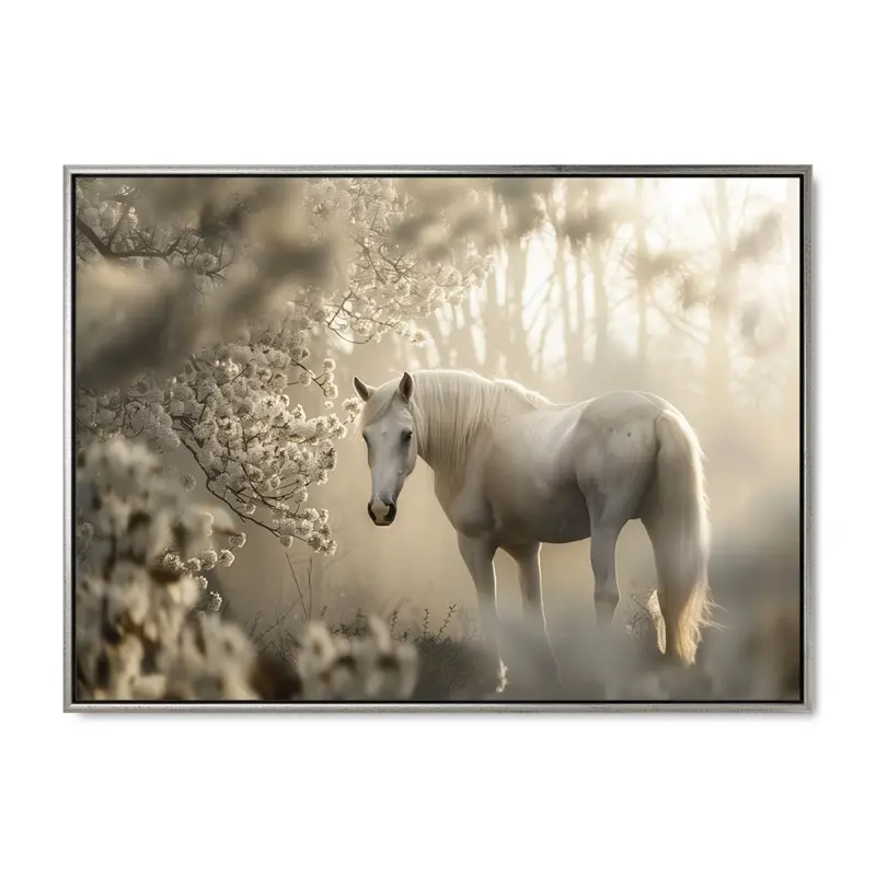 Græsning med Elegance - 70x100 cm - Sølvramme