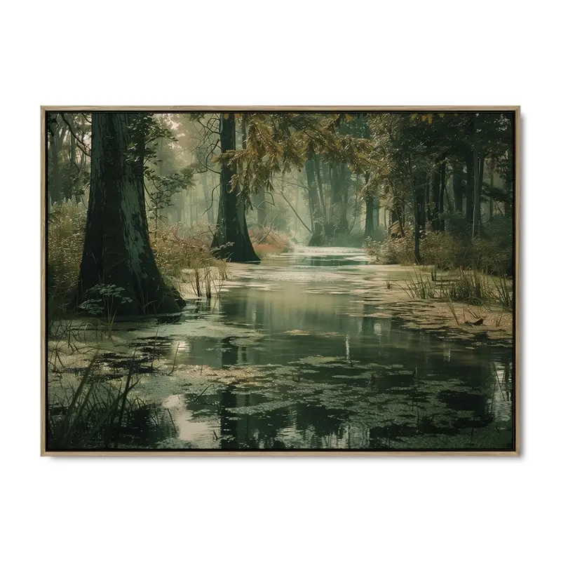 Reflekterende Ro - 90x120 cm. - Ege ramme
