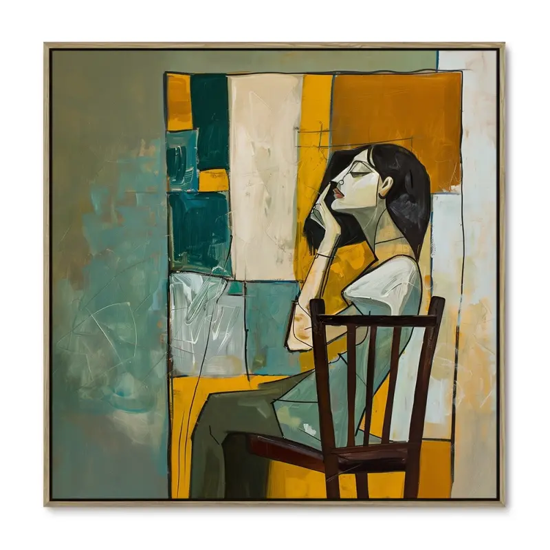 Rolig Refleksion – 80x80 cm – Ege ramme