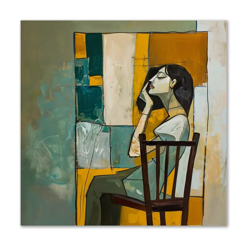 Rolig Refleksion – 80x80 cm – Ingen