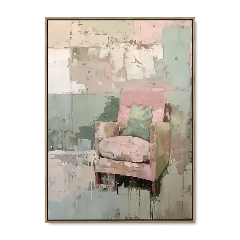 Rosa Sæde - 90x120 cm - Ege Træramme