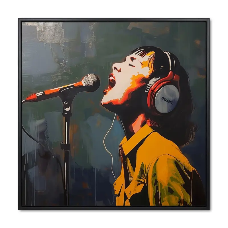 Rytmiske Vibes - 100x100 cm - Sort ramme