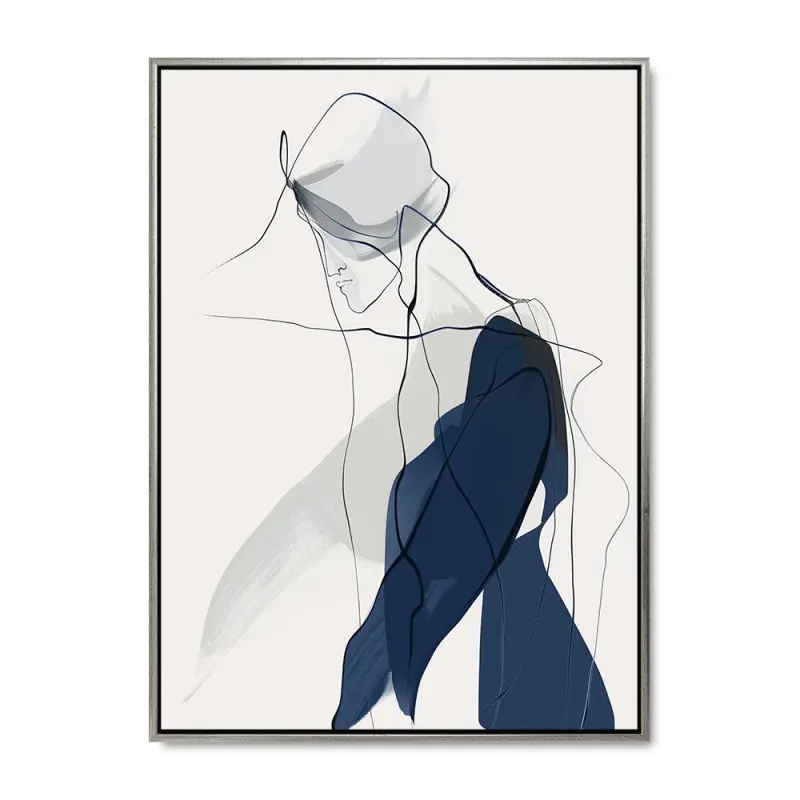 Elegante nuancer – 60x80 cm. – Sølvramme