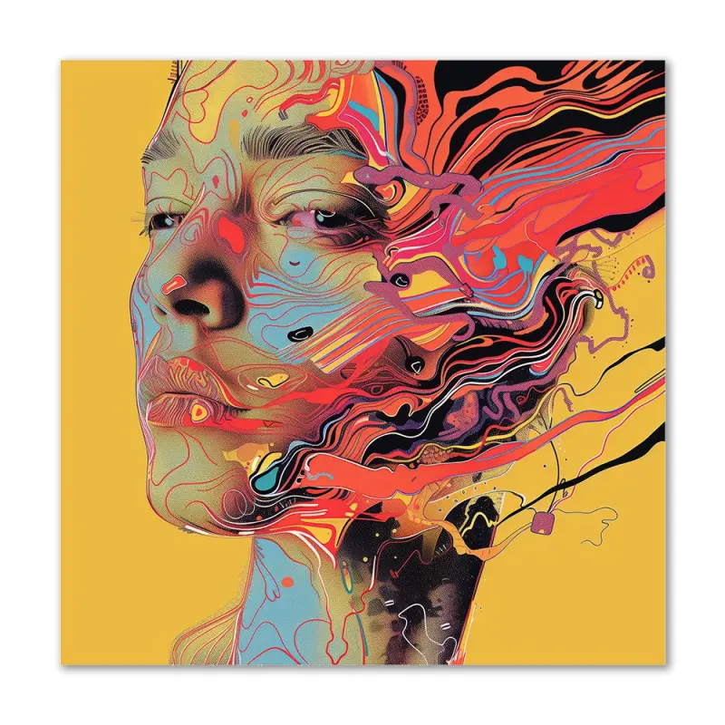 Swiring Ansigt - 60x60 cm - Ingen