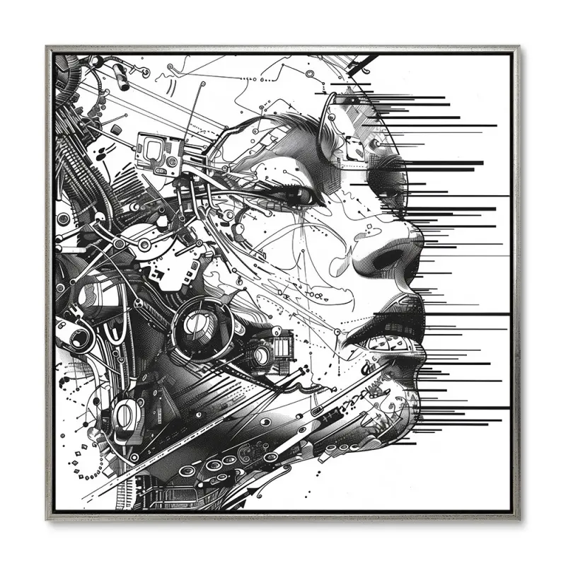 Tidless Enkelhed – 80x80 cm – Sølvramme