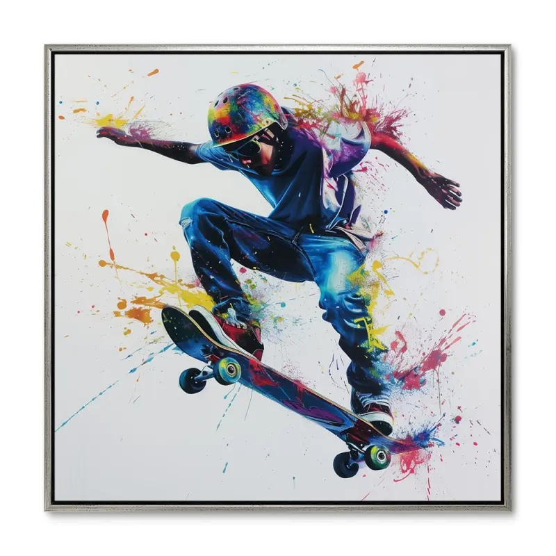 Trick Master – 120x120 cm. – Sølv ramme