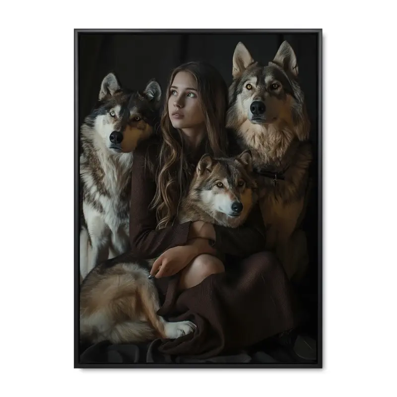 Ulvevisker - 100x140 cm - Sort ramme