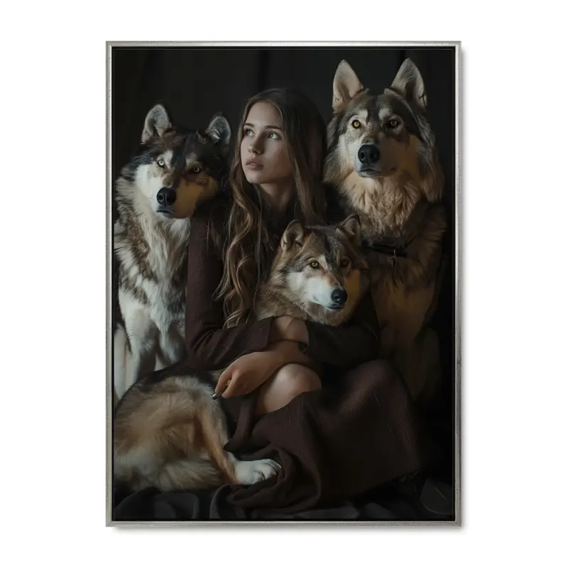 Ulvevisker – 100x140 cm – Sølvramme