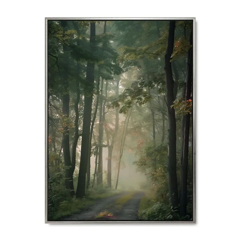 Skovens hvisken - 70x100 cm - Sølv ramme