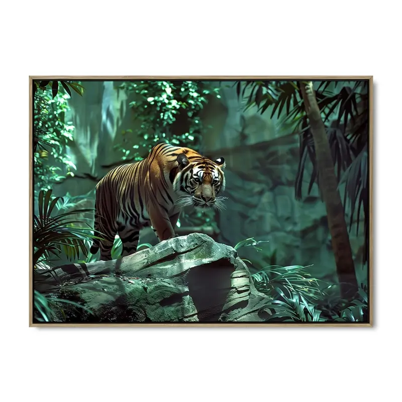 Majestetiske striber - 60x80 cm - Ege ramme